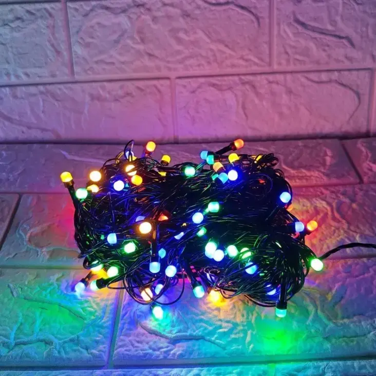 Black Wire Fancy Frosted Led Series String Lights 8mm Pixel